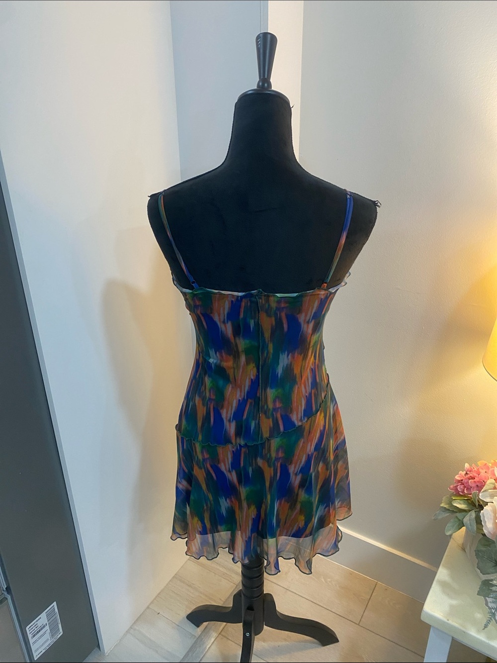 Urban Outfitters Multicolor Brushstroke Spaghetti-Strap Mini Dress - Picture 4 of 8